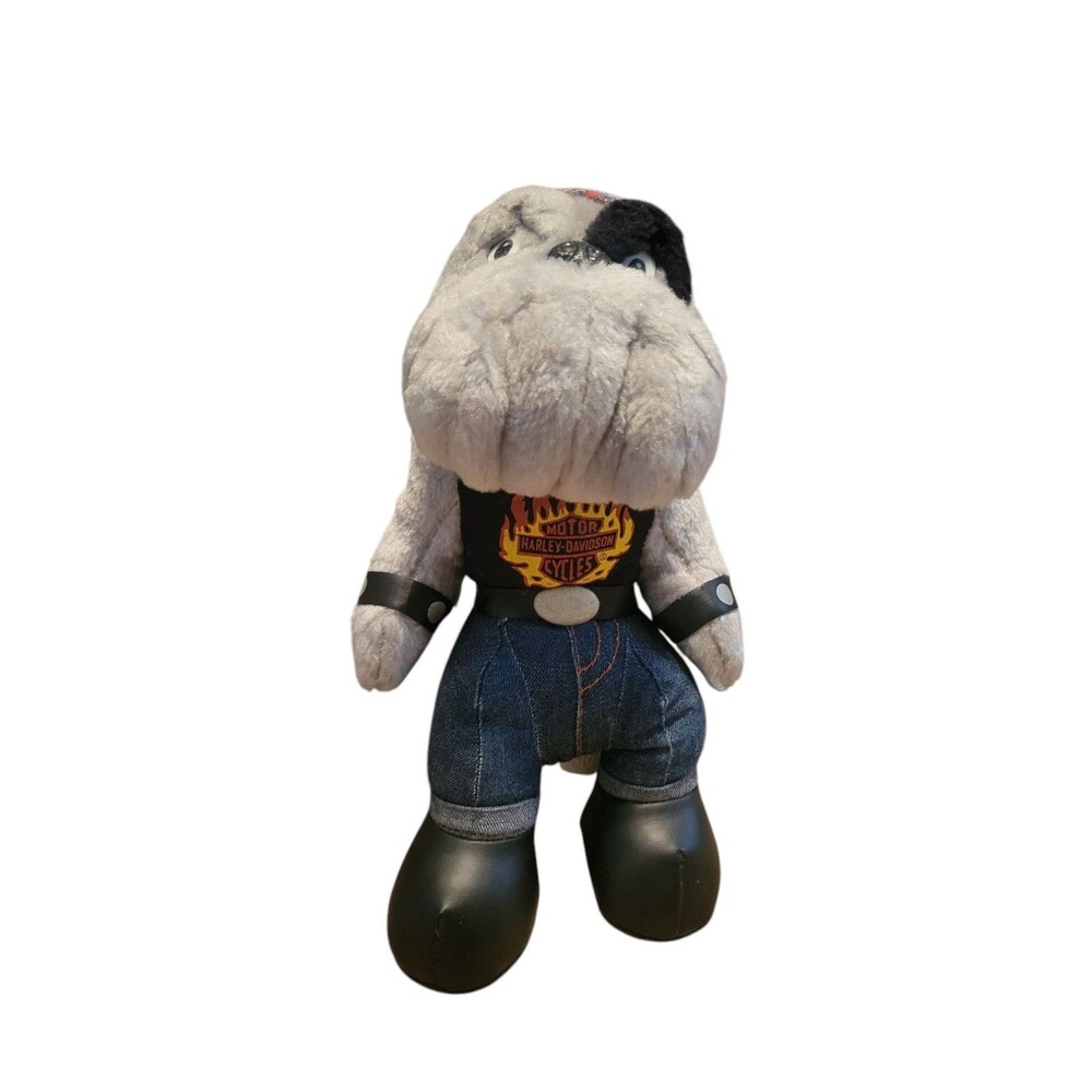 Vtg 11" Harley-Davidson Play By Play Bulldog Plush Stuffed Animal Needs Sewn